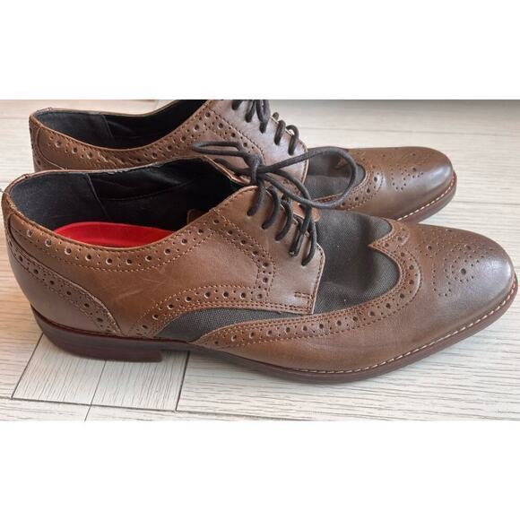 Rockport Mens leather 2 tone wing tips w/ flexible shock absorbing soles.‎ 10.5 - Picture 4 of 8